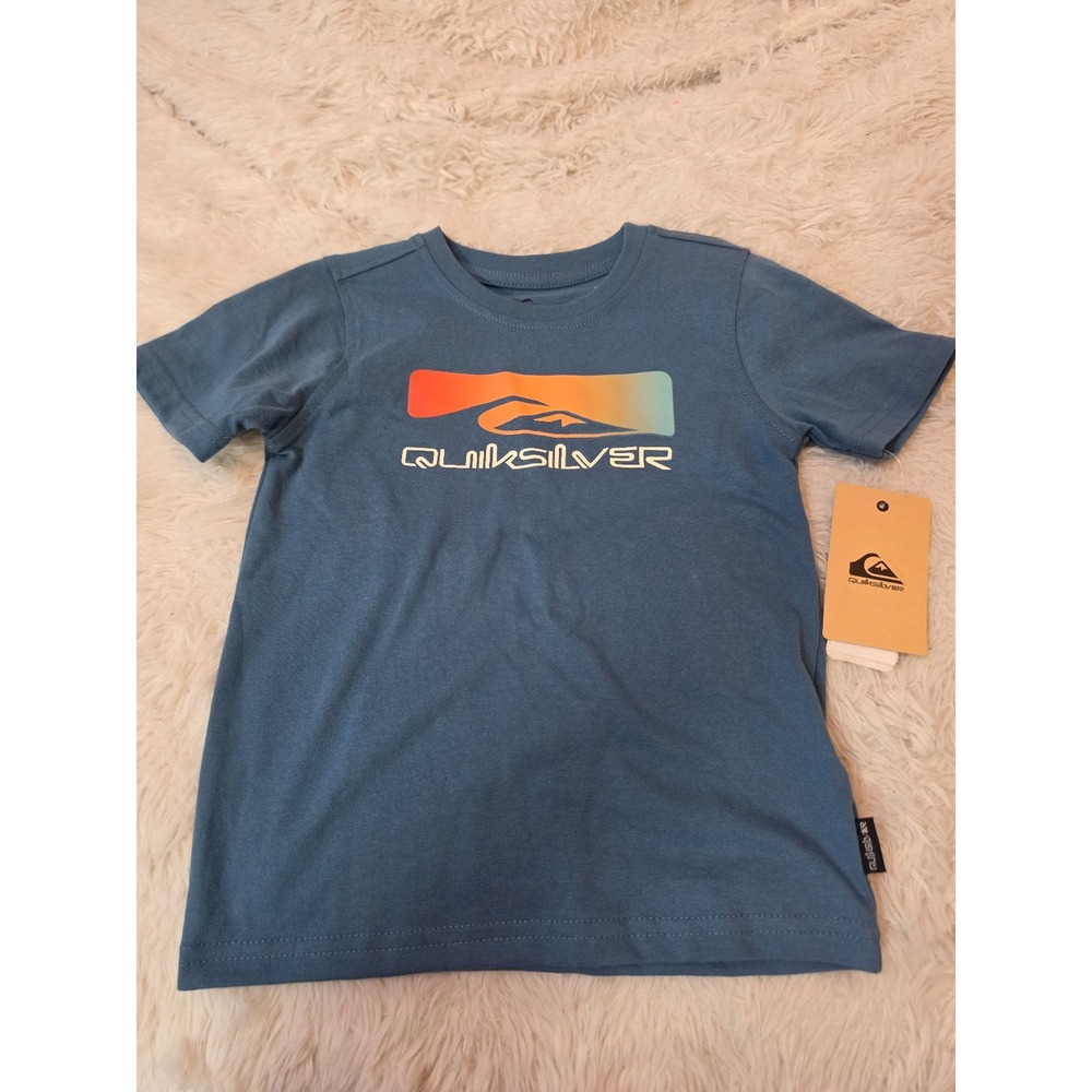 Quiksilver Toddler Boys Graphic Tee Shirt Size 4T Blue Ombre Logo Surf NWT